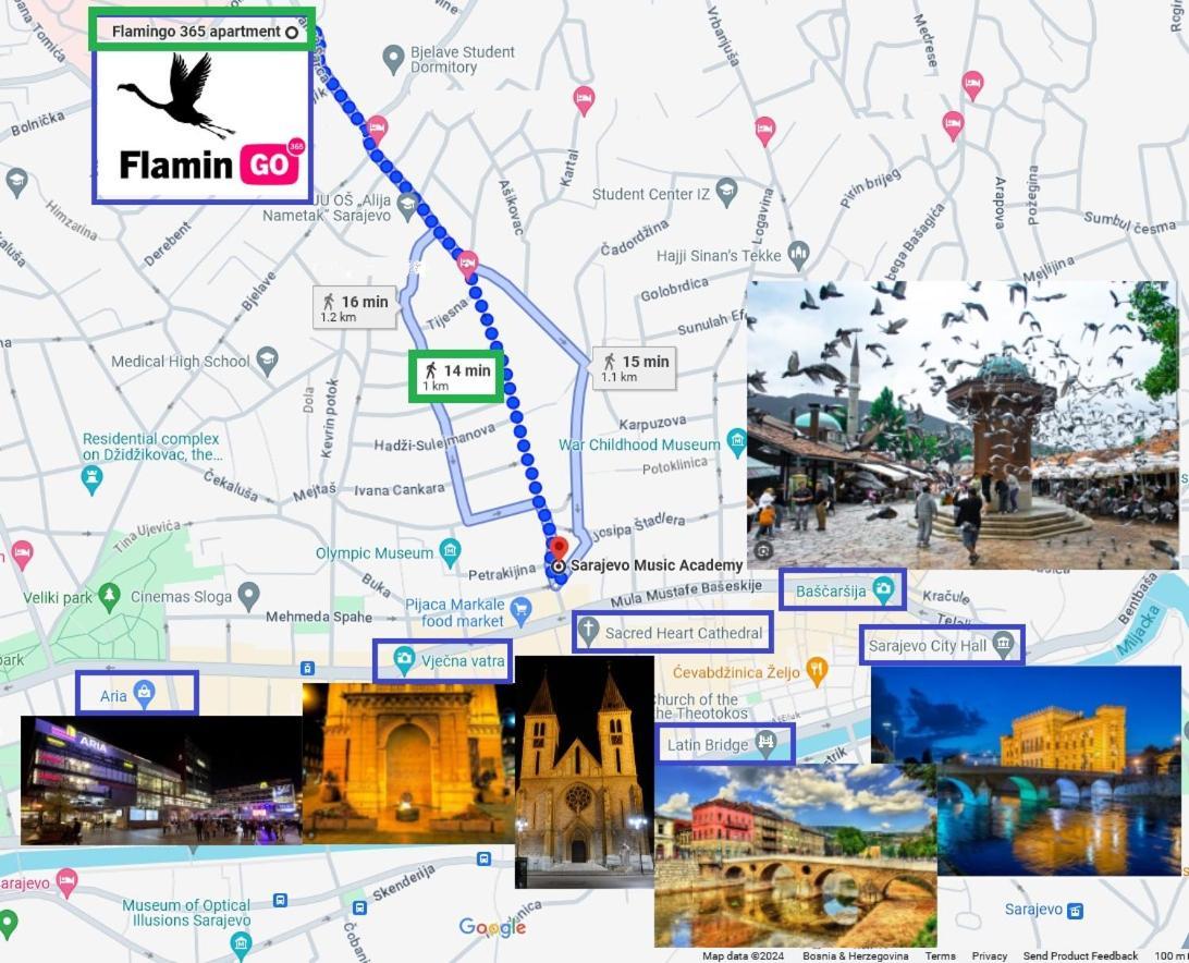 Flamingo 365 - Near City Center With Free Parking サラエヴォ エクステリア 写真